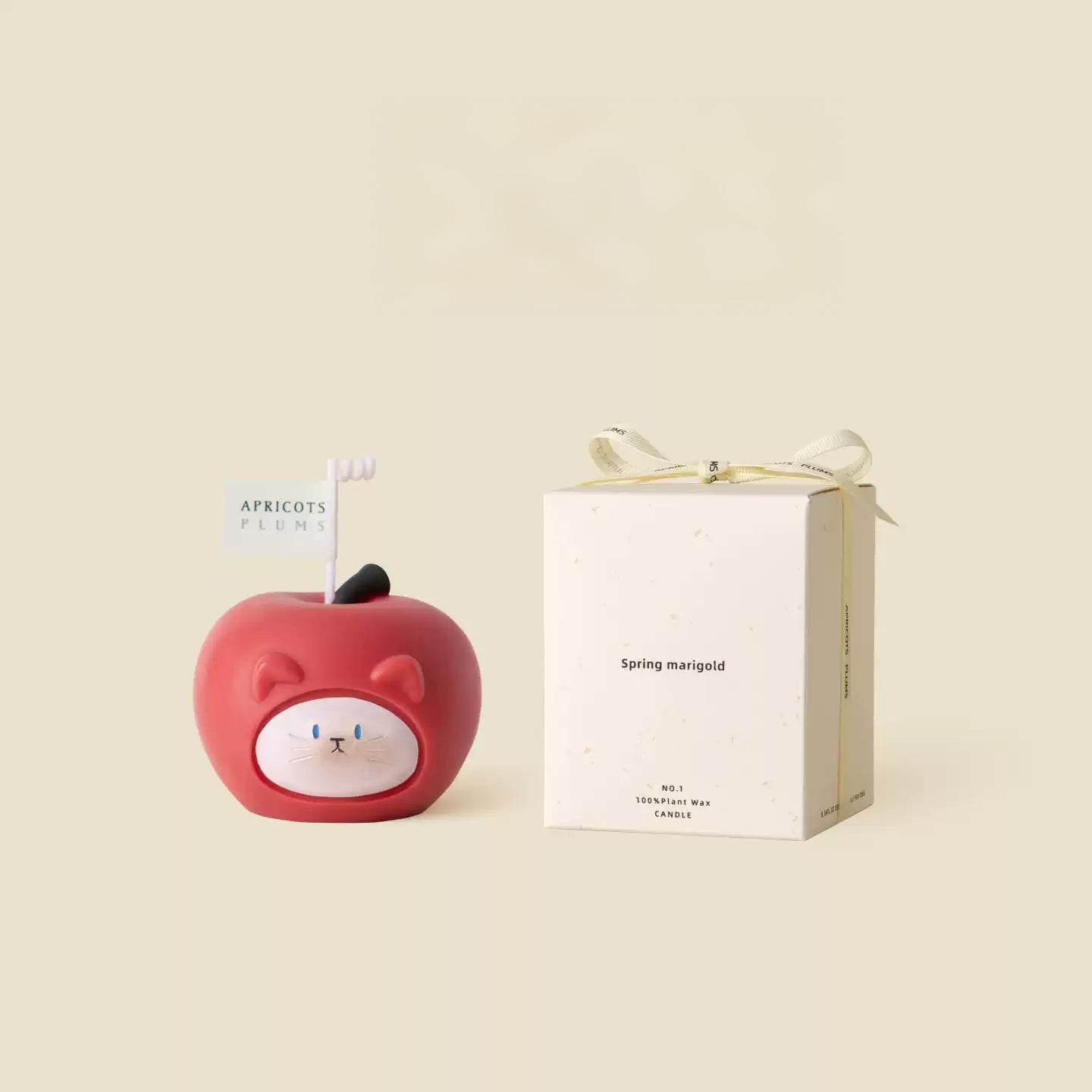 Cute Cat & Apple Shaped Scented Candle