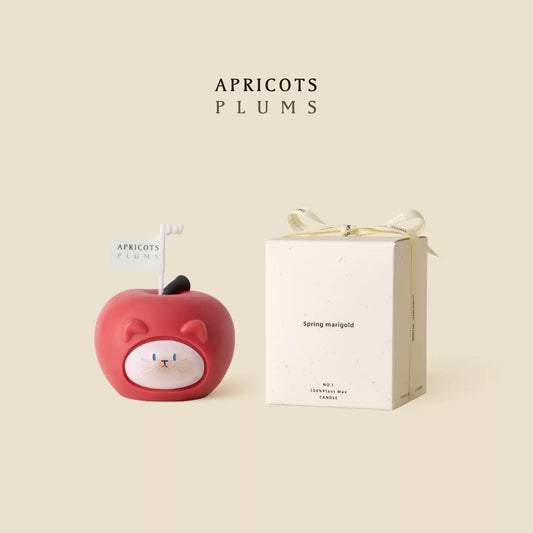 Cute Cat & Apple Shaped Scented Candle
